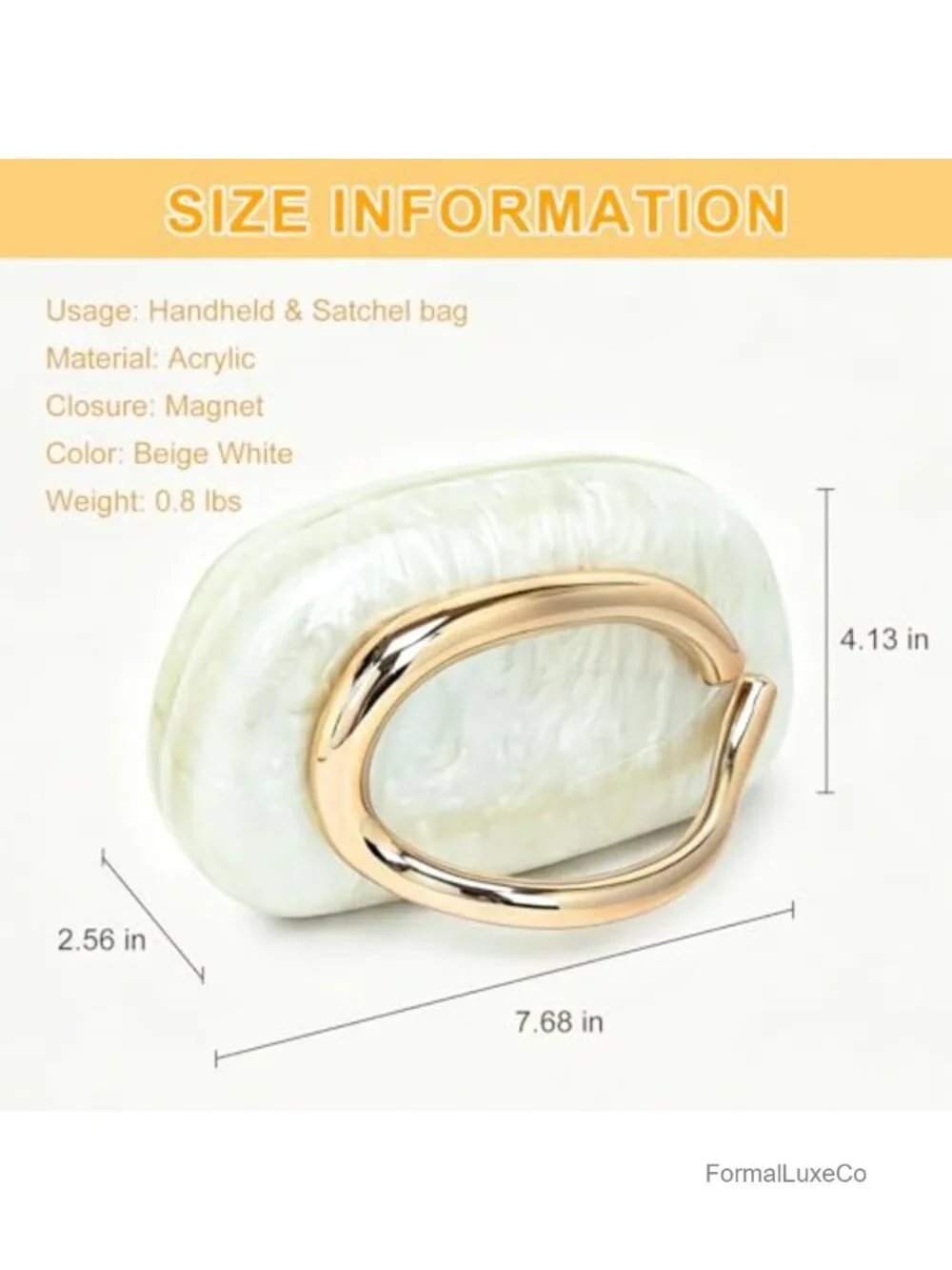 Acrylic Clutch Purse with Chain Crossbody Evening Bag